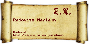 Radovits Mariann névjegykártya