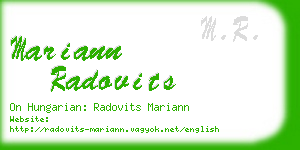 mariann radovits business card